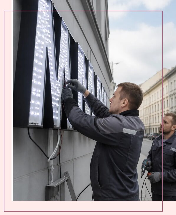 Изготовление и монтаж светодиодных LED вывесок в Омске