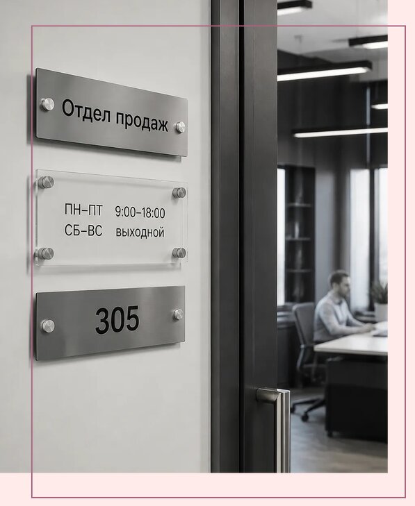 Офисные таблички на дверь в Омске по цене от 5081 р. | Аванза-Омс